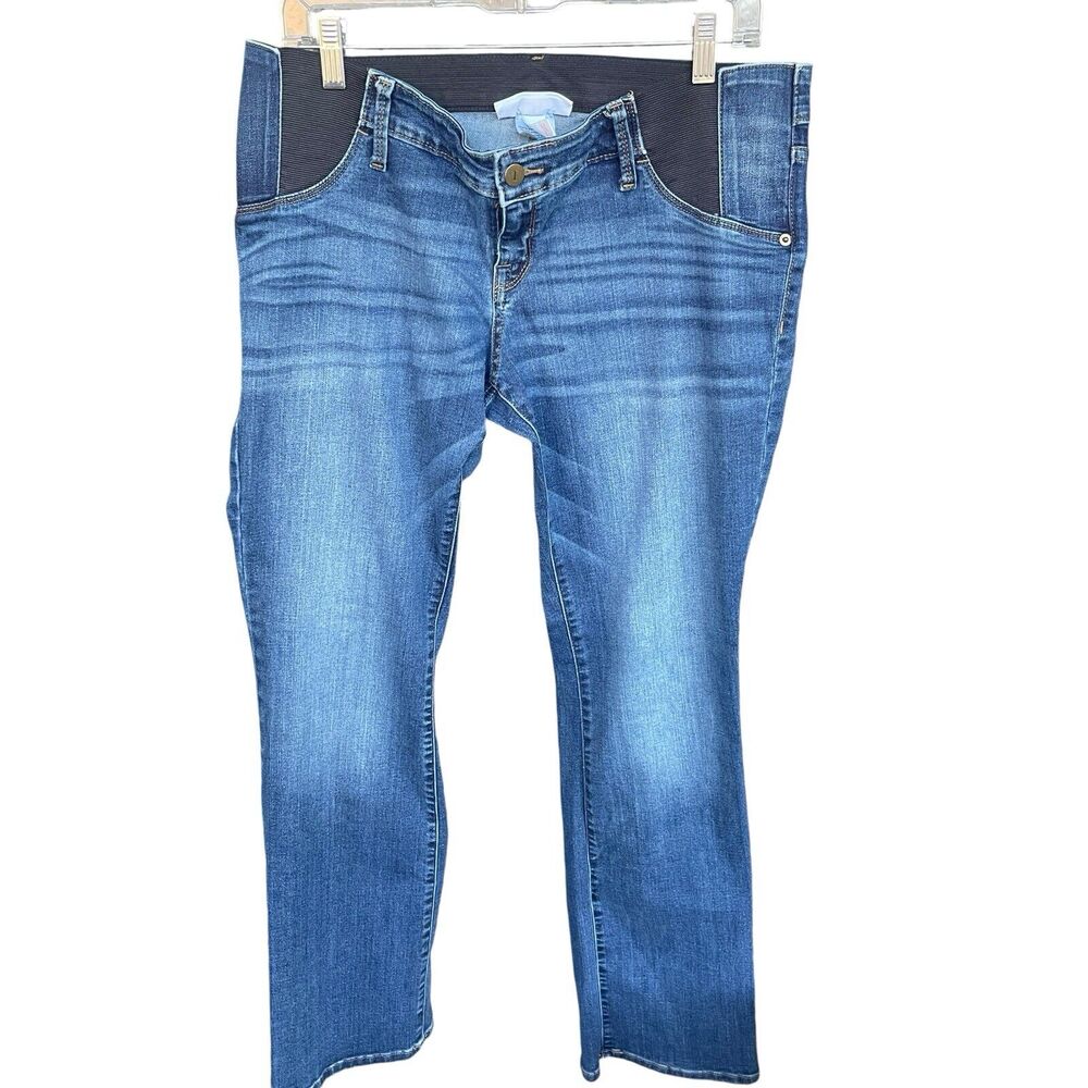 Isabel Maternity Jeans‎ Womens 10/30R Blue Stretch Panel Waistband Pull On